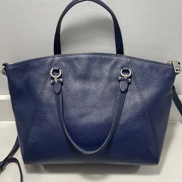 Coach Prairie Satchel - Navy Blue and Silver - Picture 5 of 14